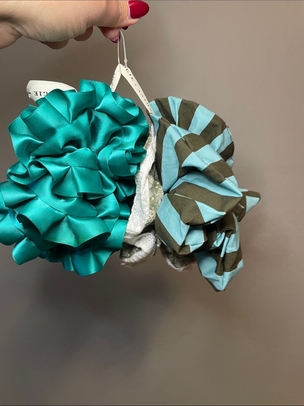 Anthropologie Textured Scrunchies, Set of 3 - NWT